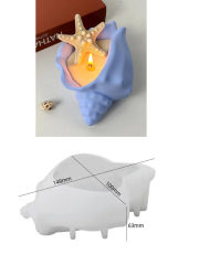 Epoksi Mum Alçı  Deniz Kabuğu Mumluk Kalıbı 4