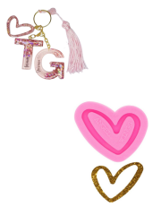 Epoksi Anahtarlık Yamuk Kalp Kalıbı