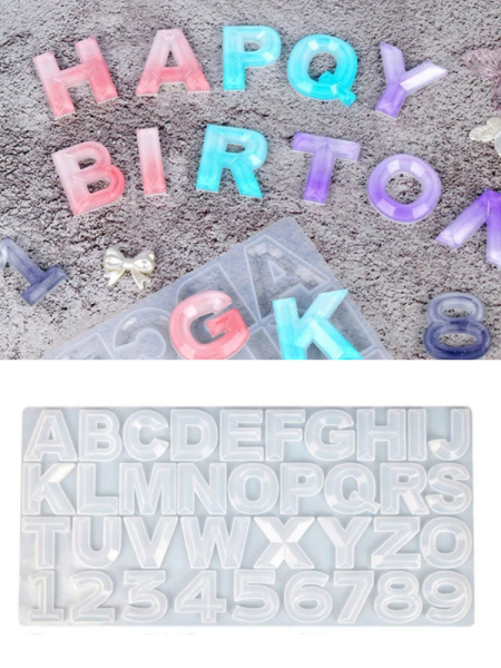 Epoksi Reçine Kristal Kenarlı Anahtarlık Harf Silikon Kalıbı