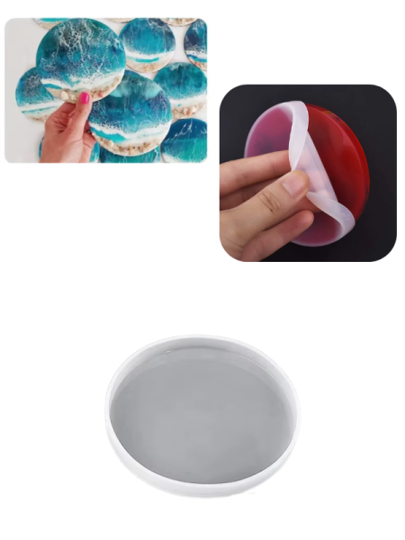 Epoksi Reçine 10 cm Bardak Altlığı Silikon Kalıbı