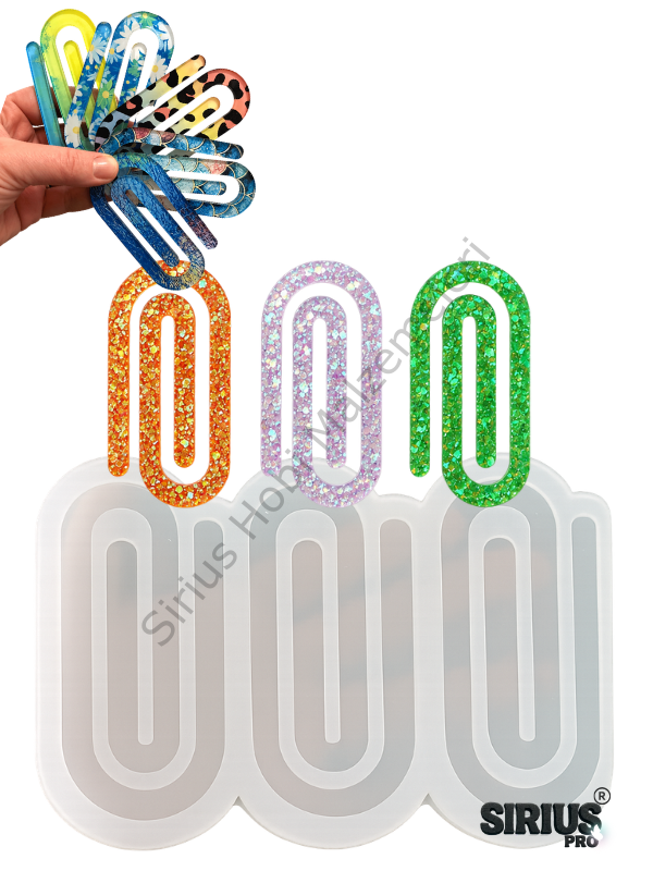 3'lü Ataç Silikon Kalıbı | 10 cm Paper Clip Kitap Ayracı Epoksi Reçine Kalıbı