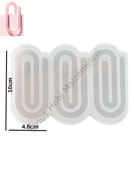 3'lü Ataç Silikon Kalıbı | 10 cm Paper Clip Kitap Ayracı Epoksi Reçine Kalıbı