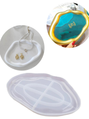 Epoksi Reçine Alçı Tabak Sunumluk Silikon Kalıbı 2