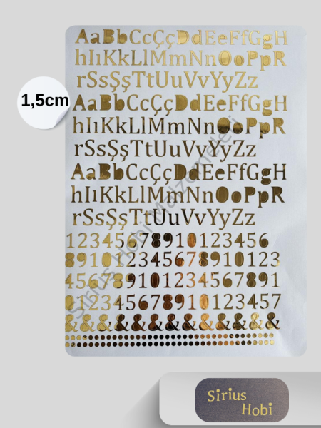 Epoksi Varak Folyo Harf Sticker Modelleri A4 Boyutundadır 4cm Silver (Gümüş)