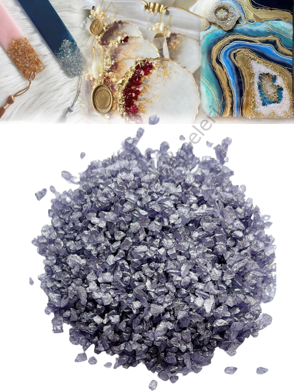 Epoksi Reçine Cam Kırığı Sedefli Lavanta İnce 100 Gr