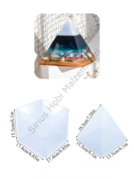 Epoksi Reçine 16 cm Piramit Destekli Silikon Kalıbı