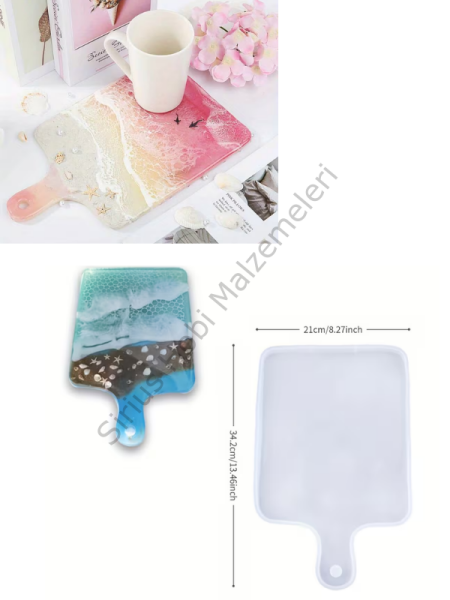 Kesme Tahtası Silikon Kalıbı 21x34,2 cm – Epoksi Servis ve Sunum Tahtası Kalıbı