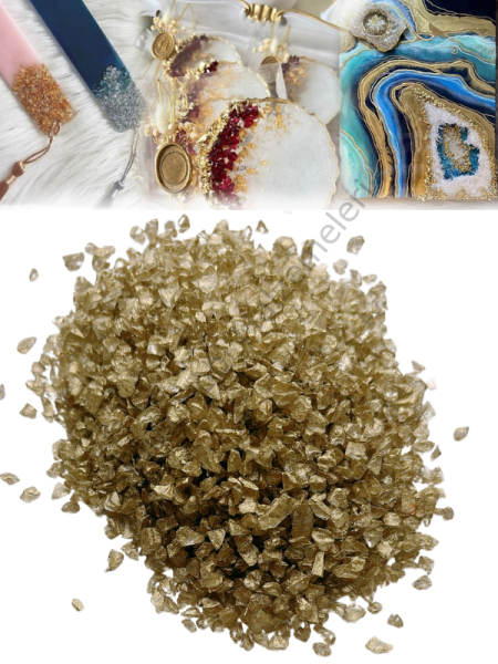 Epoksi Reçine Cam Kırığı Yeşil Altın Sedefli 100 gr