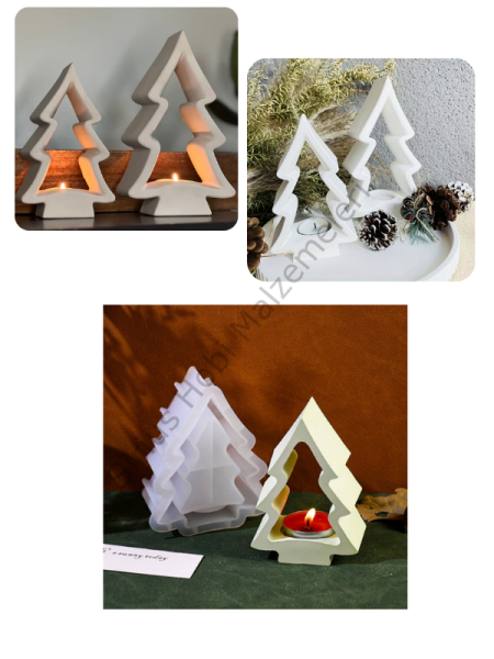 Çam Ağacı Mumluk Silikon Kalıbı 11 cm – Yılbaşı Tealight Mumluk Kalıbı