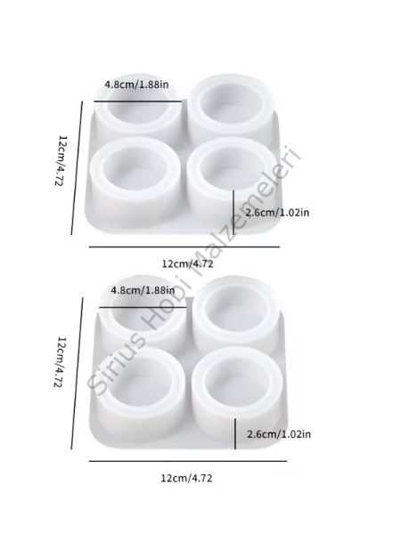 Yılbaşı Tealight Mumluk Silikon Kalıbı 4'lü – Alçı Epoksi Mumluk Kalıbı
