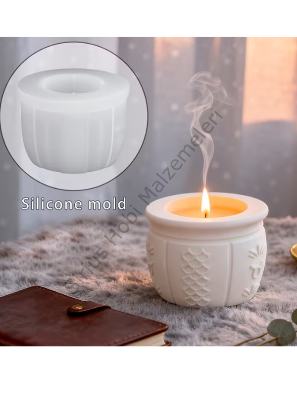 Nordic Glow Mumluk Silikon Kalıbı – Alçı ve Reçine Mum Kabı Kalıbı