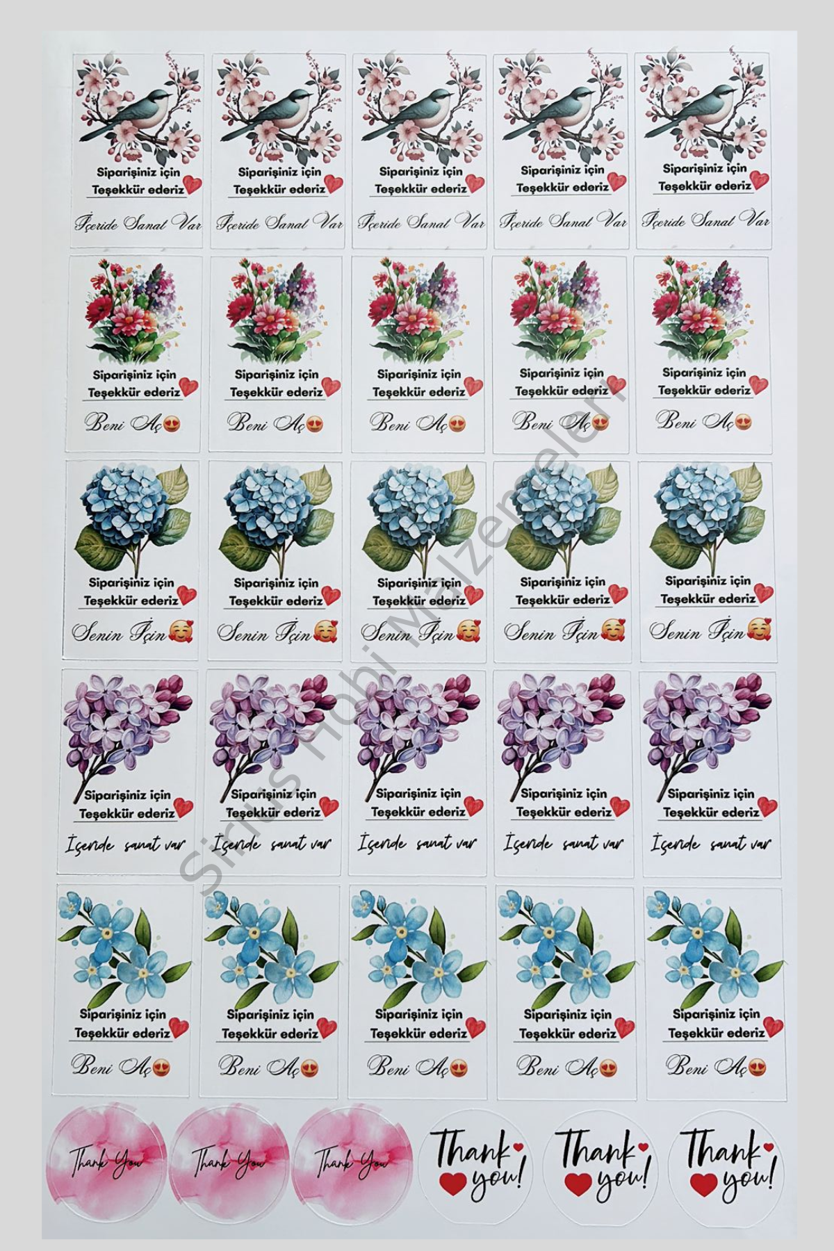 Paketleme Sticker Etiket 2,5x4cm 31 adet