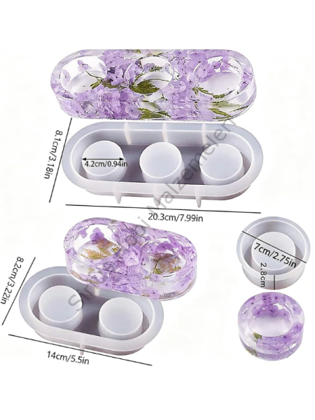 Epoksi Alçı Tealight Mumluk Silikon Kalıbı – Tekli, 2'li ve 3'lü Mumluk Kalıbı