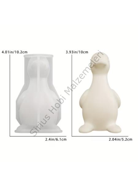 3D Ördek Silikon Kalıbı 10 cm – Epoksi ve Alçı Dekoratif Figür Kalıbı