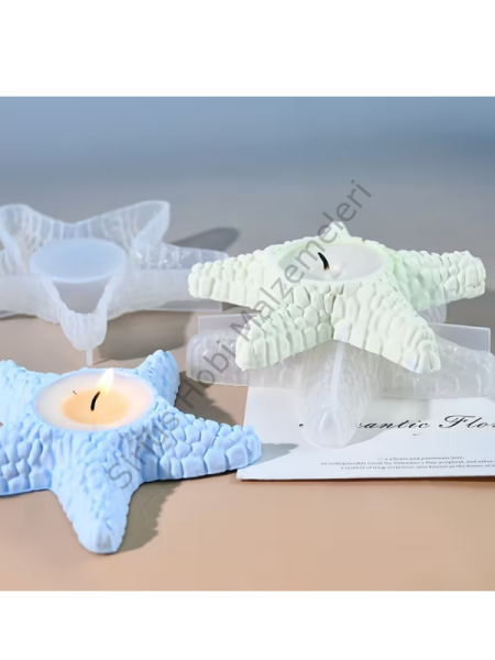 Deniz Yıldızı Mumluk Silikon Kalıbı 9,9 cm – Epoksi ve Alçı Tealight Mumluk Kalıbı