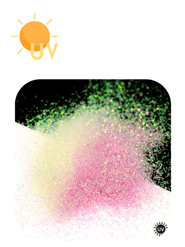 Uv Fine Glitters  Yellow to Red 4 gr