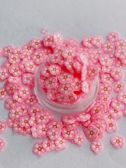 Epoksi Polimer Kil Süslemeler (Fimo Dilimleri) Pembe Çiçekler 4gr