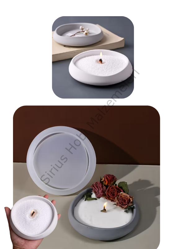 Yuvarlak Mum Kabı Silikon Kalıbı 12,7 cm – Dekoratif Candle Bowl Kalıbı