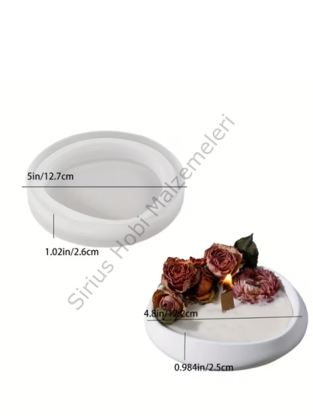 Yuvarlak Mum Kabı Silikon Kalıbı 12,7 cm – Dekoratif Candle Bowl Kalıbı
