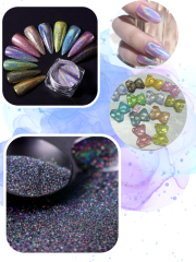 Magic Lazer Holographic Fine Glitter Silver Black 4 gr 4 gr