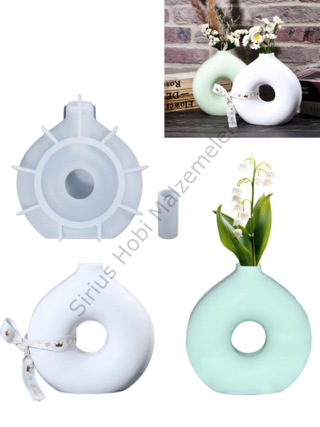 Halka Vazo Silikon Kalıbı 13 cm – Nordic Donut Dekoratif Vazo Kalıbı