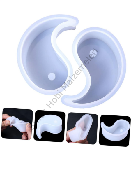 Yin Yang Mum Silikon Kalıbı 2 Parça – Dekoratif Mum Kalıbı