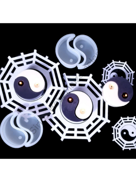 Yin Yang Mum Silikon Kalıbı 2 Parça – Dekoratif Mum Kalıbı