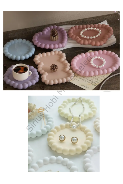 Epoksi Reçine Alçı Bubble Tepsi Tabak Sunumluk Kalıpları