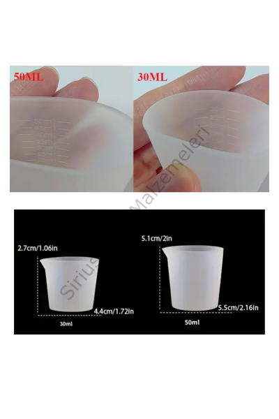 Epoksi Reçine 30-50 ml Mini Beher Döküm Silikon Kalıpları Seti