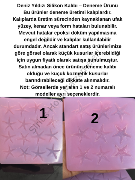 Epoksi Deniz yıldızı kalıpları 1 adet  2,5-3cm arası