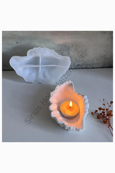 Epoksi Reçine Alçı Dekoratif Deniz Kabuğu Mumluk Silikon Kalıbı