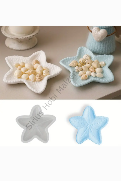 Epoksi Reçine Alçı Deniz Yıldızı Tabak Silikon Kalıbı
