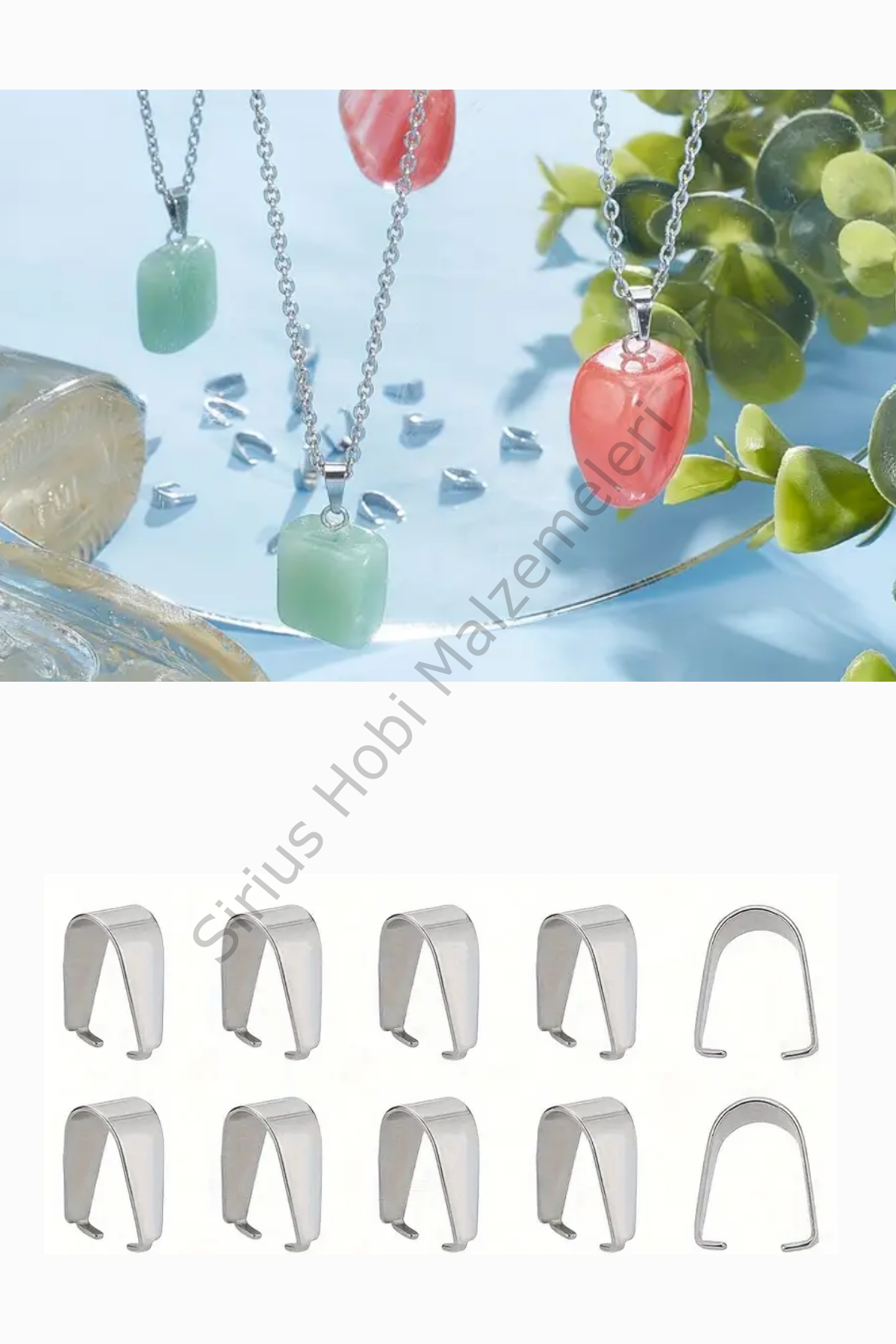 Paslanmaz Çelik Kolye Ucu Aparatı Mengeç Kolye Tepesi  5x10mm 10 adet