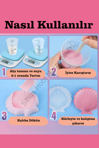 Gypsum Kaliteli Alçı Tozu (Taş Tozu) – Epoksi, Mum, Kokulu Taş ve Kalıp Döküm İçin 1 Kg