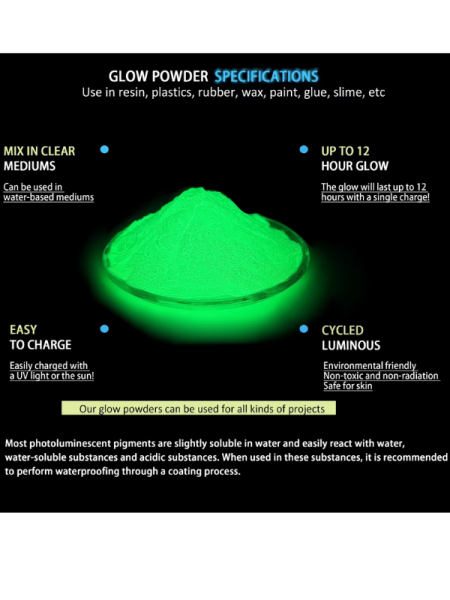 Epoksi Reçine Glow İn The Dark Karanlıkta Parlayan Pigment Fosfor Peacock Green 5 gr