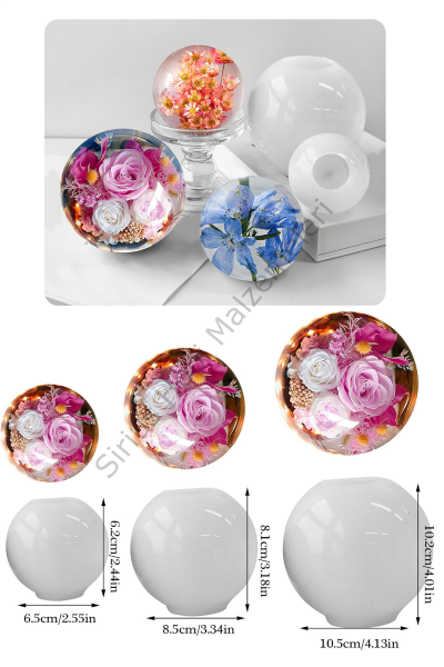 Epoksi Reçine Şeffaf Mum  Küre Silikon Kalıpları