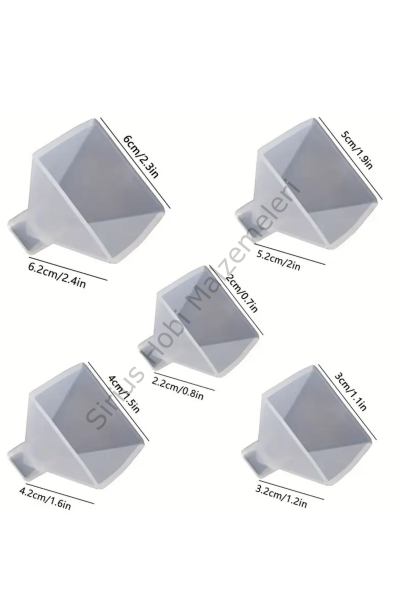 Epoksi Reçine Minik Piramit Silikon Kalıpları 5li set