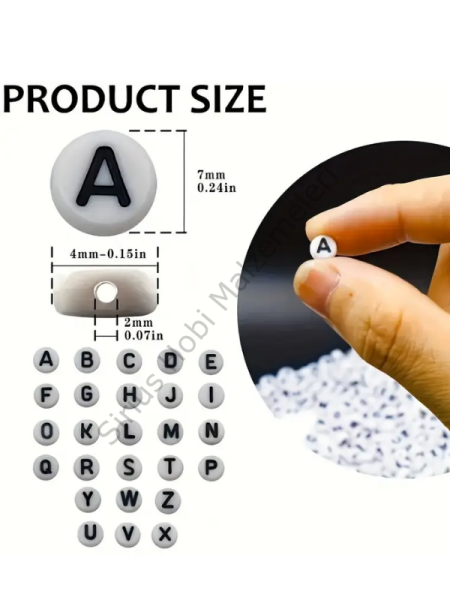 Epoksi Reçine 50 Gr Beyaz Boncuk Harfler