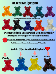 Sirius Epoksi Reçine  10 Renk  Transparan Konsantre Pigment Boya Seti