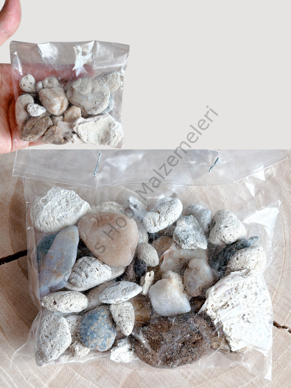 Doğal Deniz ve Pomza Taşları  100 Gr– Epoksi, Dekoratif ve Hobi Çalışmaları