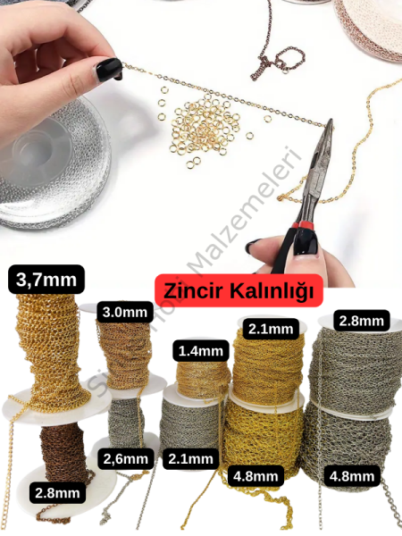 Kendin Yap Kolye ve Takı Malzemesi Zinciri 1m