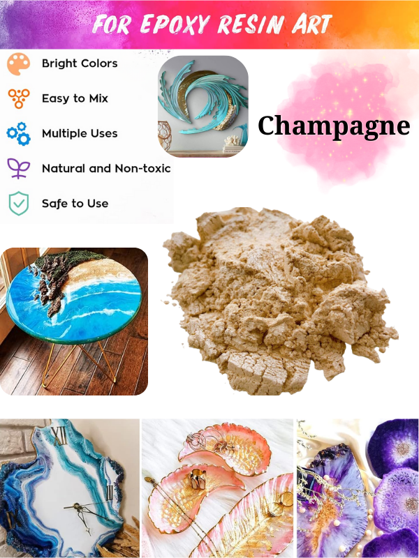 Epoksi Reçine Boyası Mica Powder İnci Sedefli Pigment İnci Tozu 5 gr Champagne