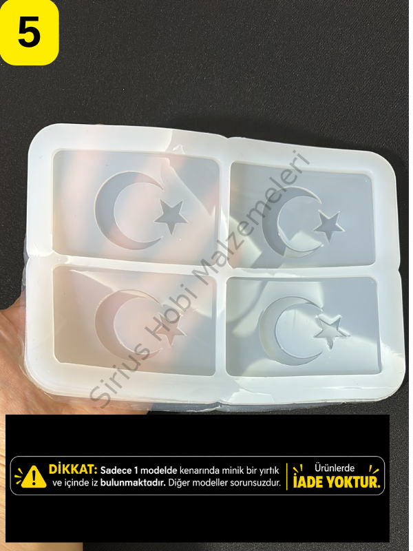 Hatalı Kalıp - 7,5x5cm Türkbayrağı Epoksi Çok amaçlı kalıp Anahtarlık Magnet 8mm kalınlık