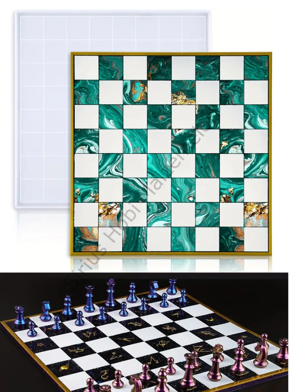 Epoksi Reçine Satranç Tahtası  Silikon Kalıbı 30 cm