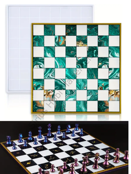 Epoksi Reçine Satranç Tahtası  Silikon Kalıbı 30 cm