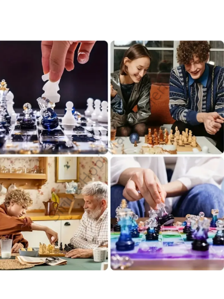 Epoksi Reçine Satranç Tahtası  Silikon Kalıbı