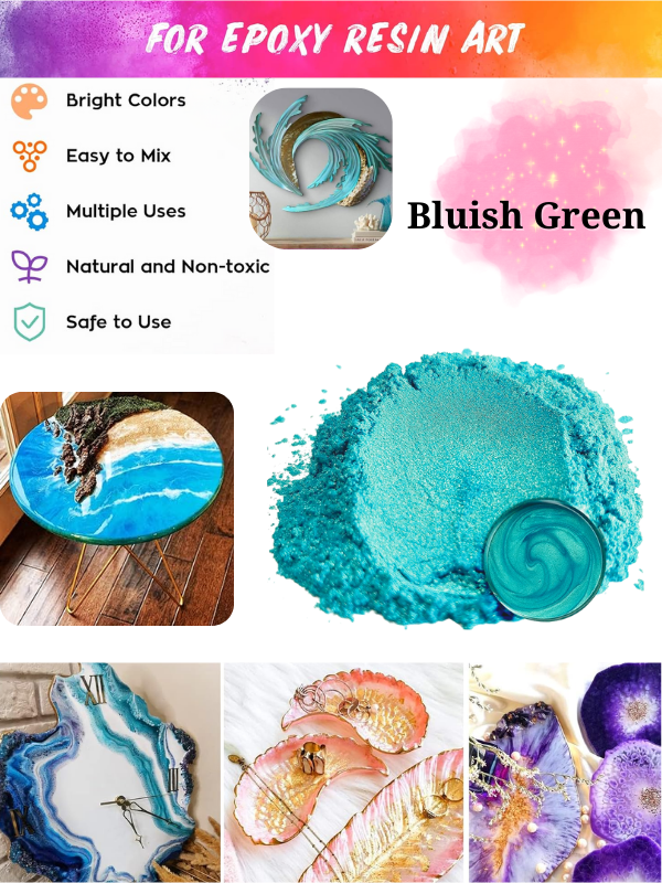 Epoksi Reçine Boyası Mica Powder İnci Sedefli Pigment İnci Tozu 5 gr Bluish Green (Turkuaz )