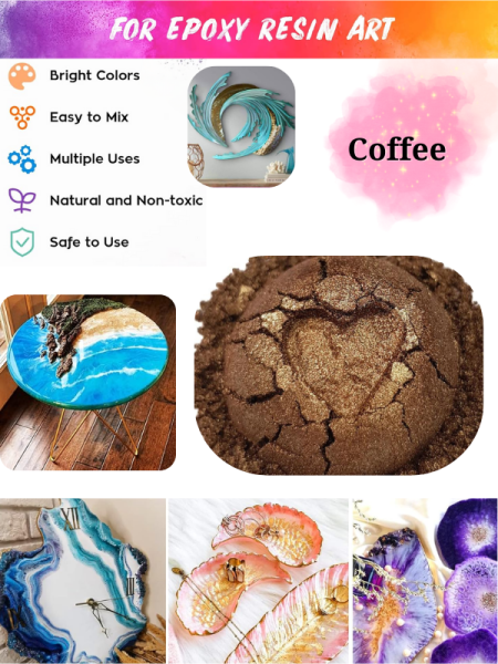 Epoksi Reçine Boyası Mica Powder İnci Sedefli Pigment İnci Tozu 5 gr Coffee