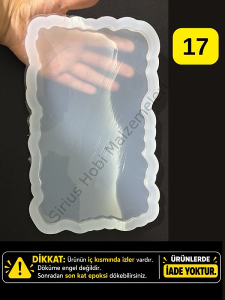 Hatalı Kalıp -25x14cm Epoksi Dikdörtgen Tepsi Silikon Kalıbı