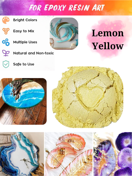 Epoksi Reçine Boyası Mica Powder İnci Sedefli Pigment İnci Tozu 5 gr Lemon Yellow